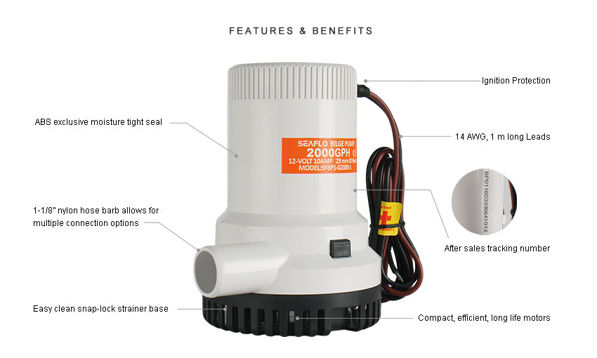 SEAFLO Bilge Pump 01 Series 2000GPH