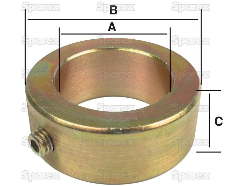Imperial Shaft Locking Collar, ID: 1 1/4'', OD: 2'', Height: 7/8''.