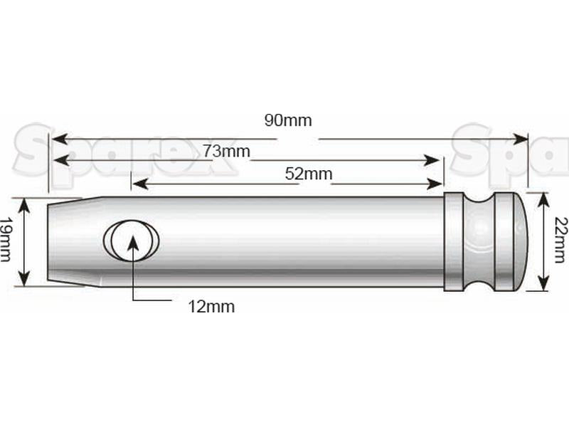 Top link pin 19x52mm Cat1