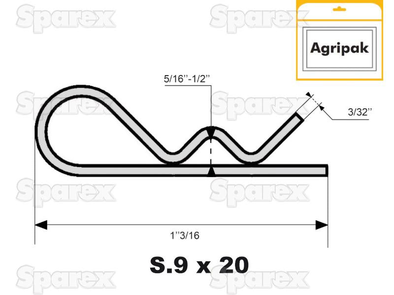 Grip Clip - Single Wound, Clip Ø2.5mm x 46mm - 20 Pack