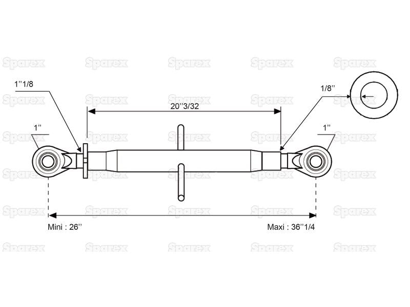 Top Link (Cat.2/2) Length: 660-920mm.