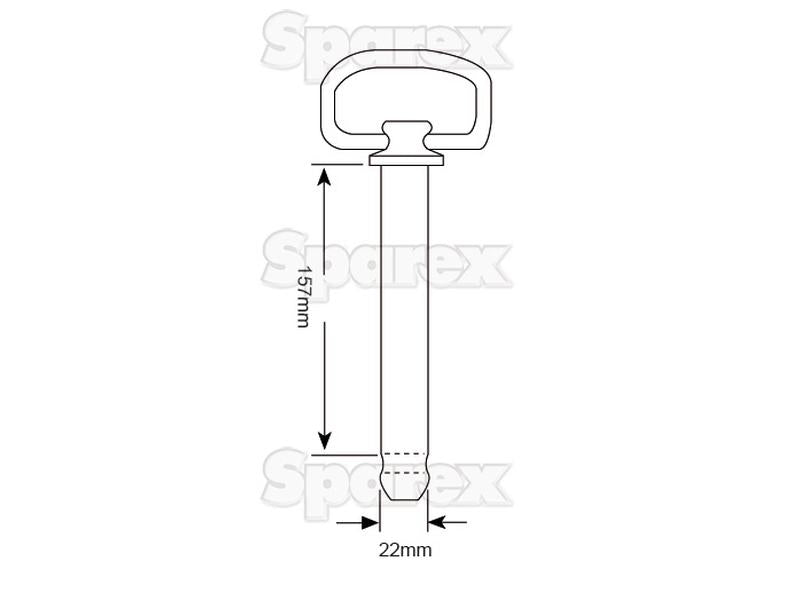 Hitch Pin with Chain & Linch Pin 22x157mm