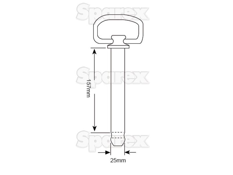 Hitch Pin with Chain & Linch Pin 25x157mm