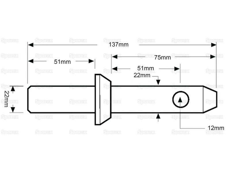 Lower Link Weld On 22x137mm Cat. 1