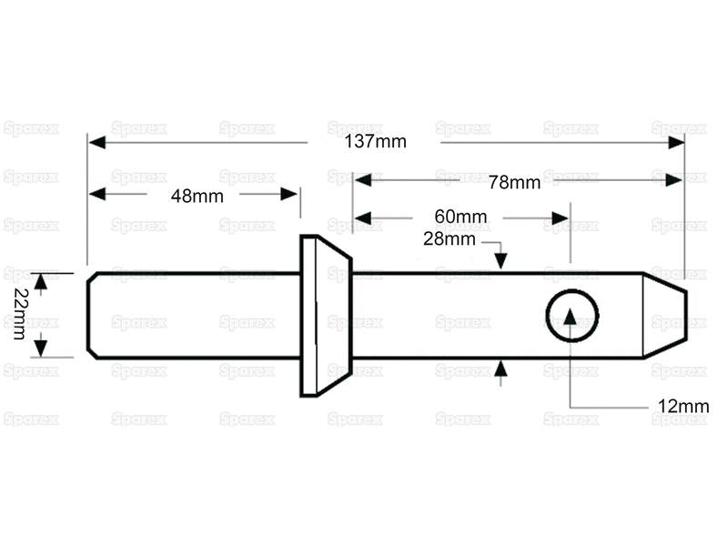 Lower Link Weld On 22x137mm Cat. 2
