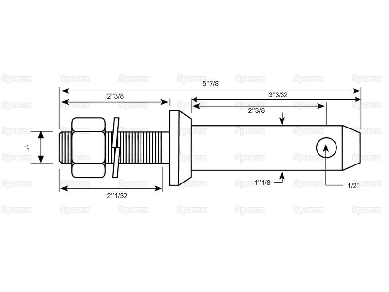 Lower link 28x149mm, 1''x 51mm Cat. 2