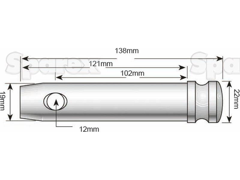 Top link pin 19x102mm Cat. 1 S.74