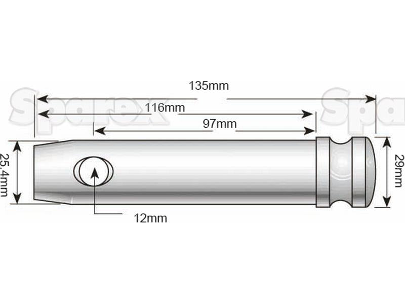 Top link pin 25x97mm Cat. 2 S.76