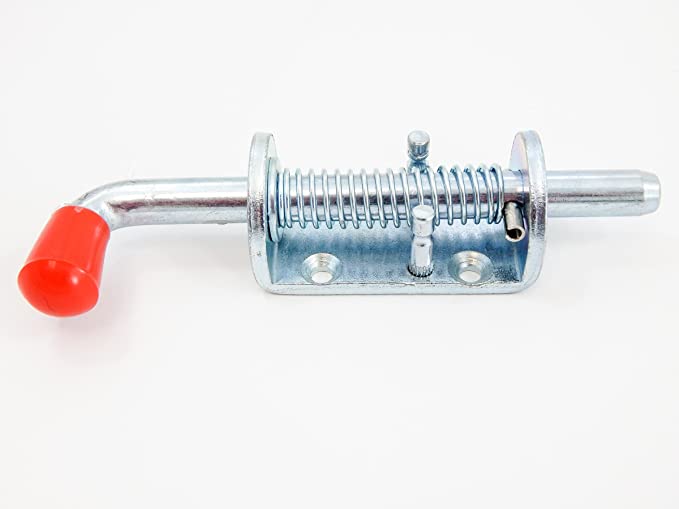 Metal Lock Barrel Bolt Spring Loaded Latch 6.5" Long w/Grip Heavy Duty