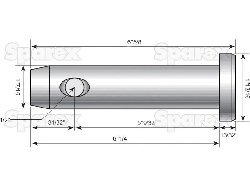 Lower link pin 36x134mm Cat. 3