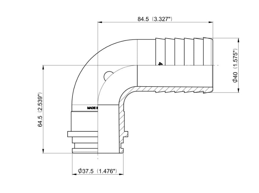 ARAG 116640 Elbow D.40 1 1/2"