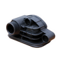 Black plastic fitting on a white background