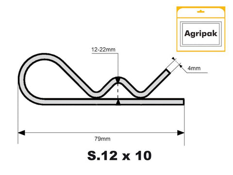 Grip Clip - Single Wound, Clip Ø4mm x 79mm x 10