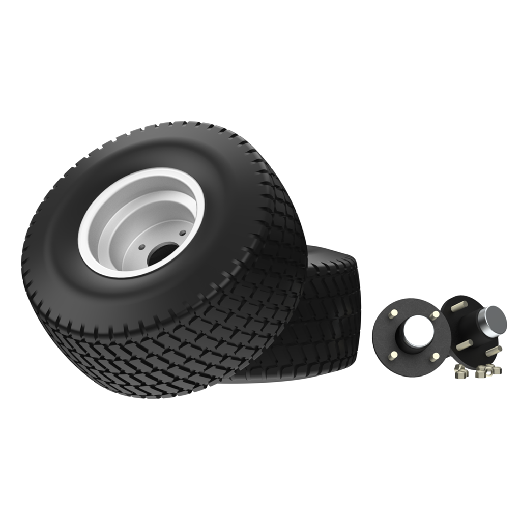 Trailer Wheel Combo, Stub Axle and Hub + 18" Wheel Kit for ATV Trailer