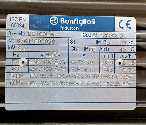 Bonfiglioli Motor 2.2kw