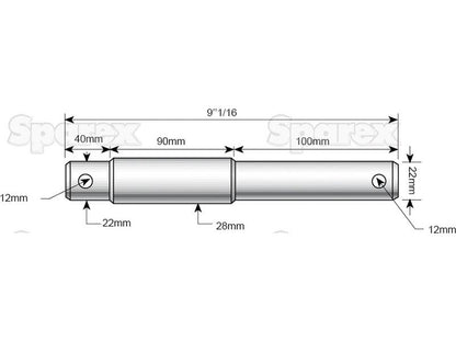 Lower link implement pinl 22 - 28 x 230mm