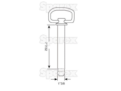 Hitch Pin with Chain & Linch Pin 35x183mm