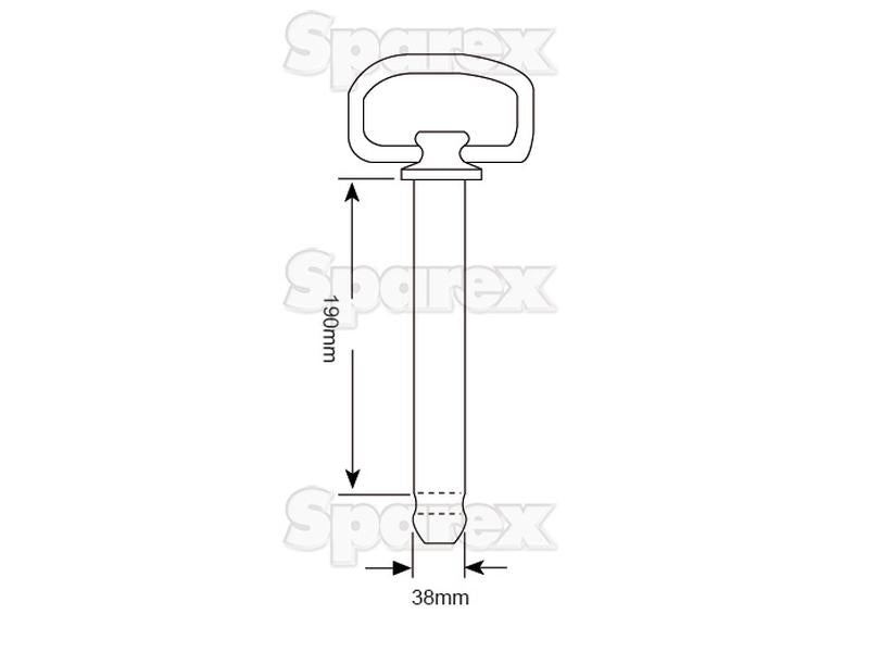 Hitch Pin with Chain & Linch Pin 38x190mm