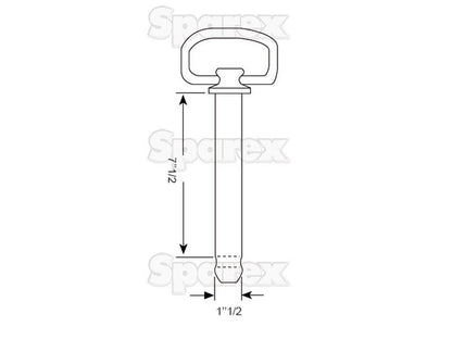 Hitch Pin with Chain & Linch Pin 38x190mm