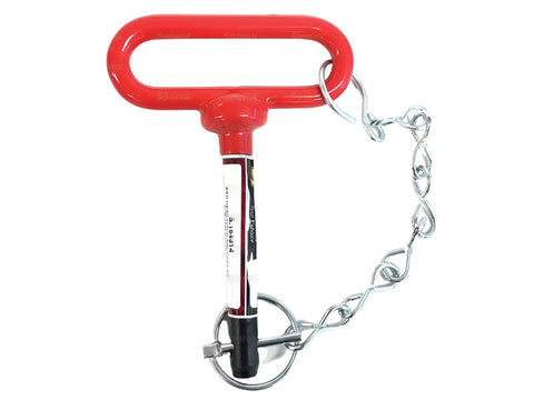 Red Handle Hitch Pin with Chain & Linch Pin 1/2x92mm