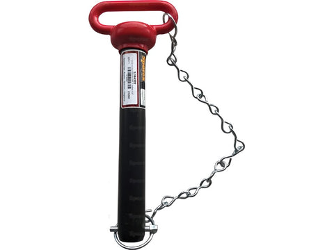 Red Handle Hitch Pin with Chain & Linch Pin 1 1/4x210mm