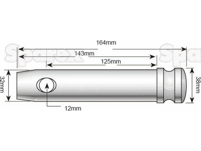 Top link pin 32x125mm Cat. 3