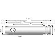 Top link pin 16 x 80mm Cat. 0