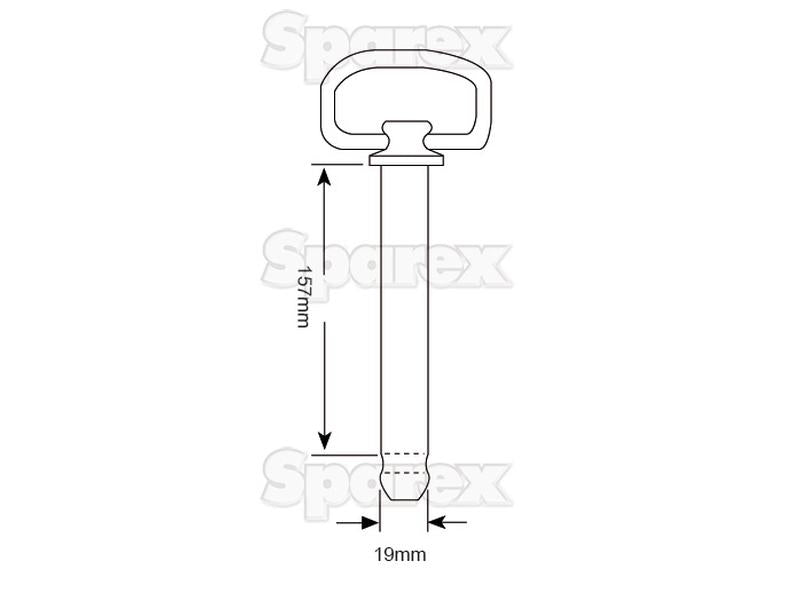 Hitch Pin with Chain & Linch Pin 19x157mm