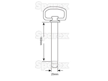 Hitch Pin with Chain & Linch Pin 25x183mm