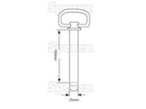 Hitch Pin with Chain & Linch Pin 25x183mm