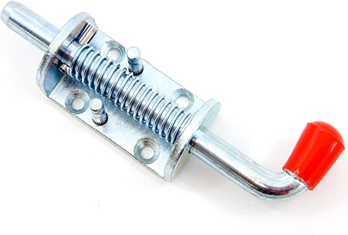 Metal Lock Barrel Bolt Spring Loaded Latch 6.5" Long w/Grip Heavy Duty