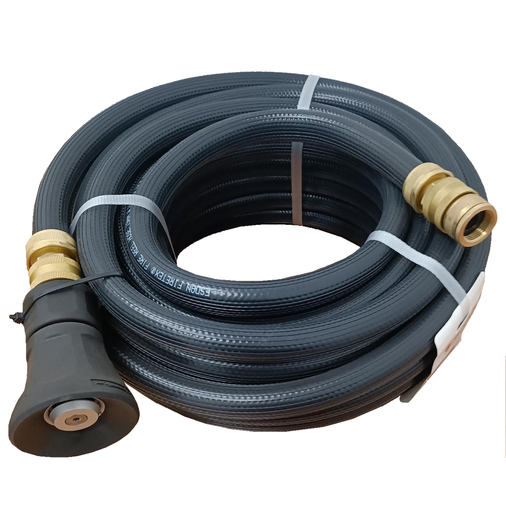 Fire Hose Black 19mm x 20m Brass fittings