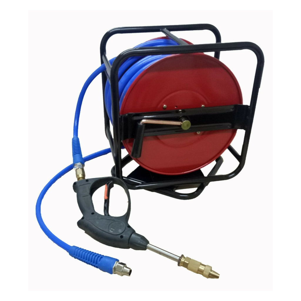 Hose Reel with 30 m Chemical Hose and Pistol Spot Spraying Weeds Manual