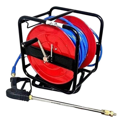 Hose Reel with 30m of 8mm Chemical Hose and Spray Lance