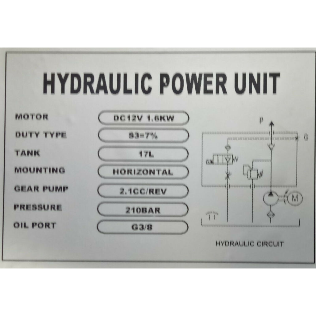 Hydraulic Power Unit Single Solenoid, Trailer Tipping 17 Litre